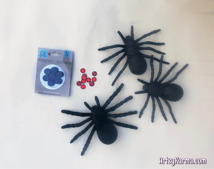 Supplies to make diy creepy spiders decor