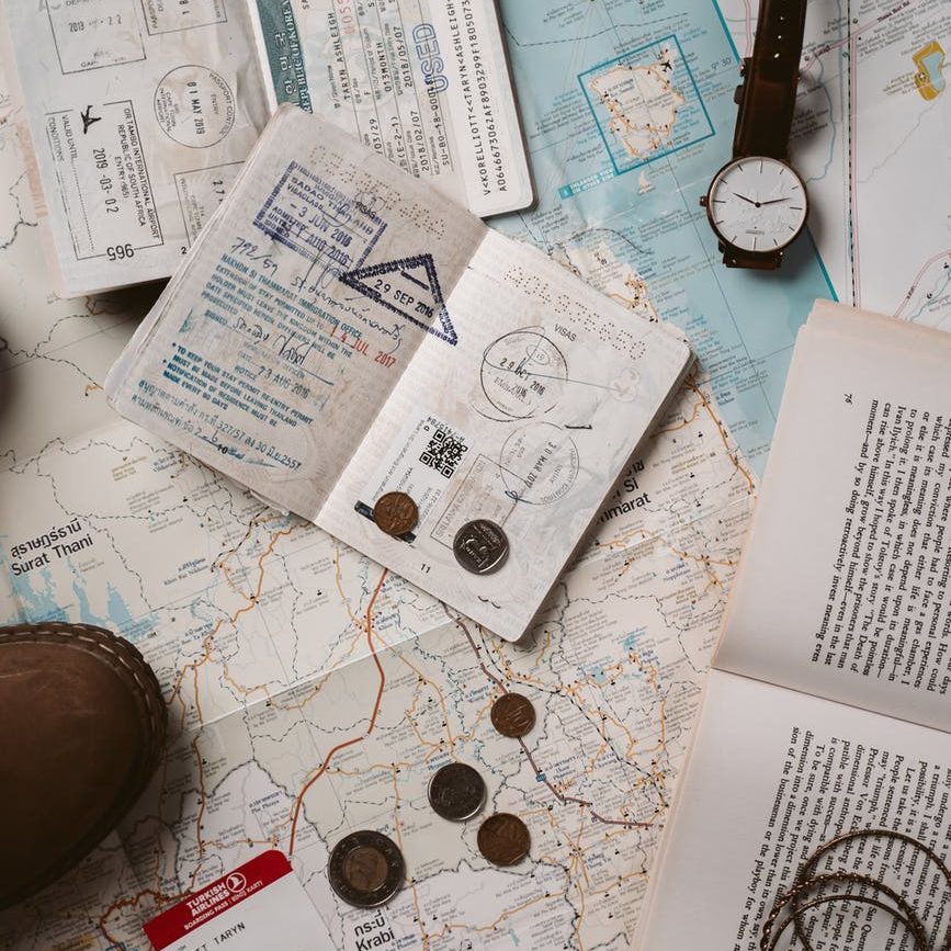 travel documents and necessities