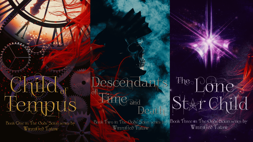 The first three book covers of the Gods' Scion series