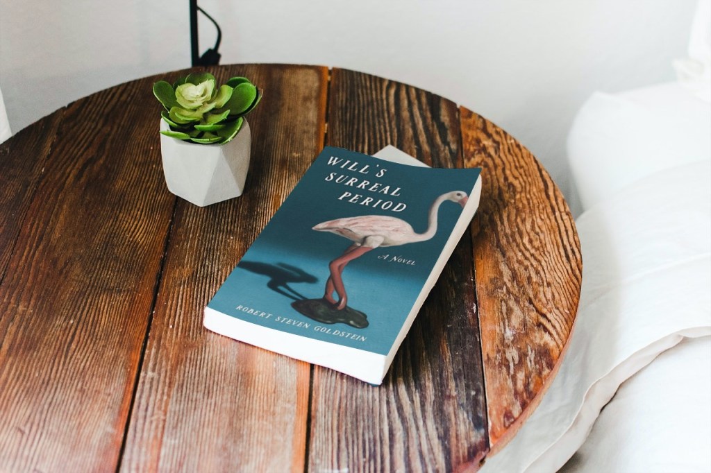 Will’s Surreal Period book on wooden table 