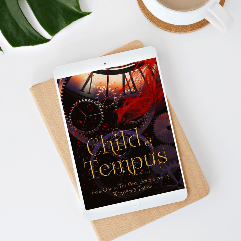 child of tempus ebook on book with coffee