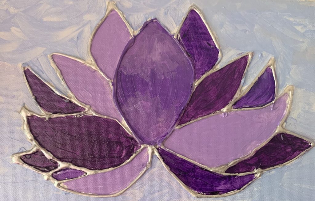 lotus flower made with hot glue gun; Win's Books Built By Us project
